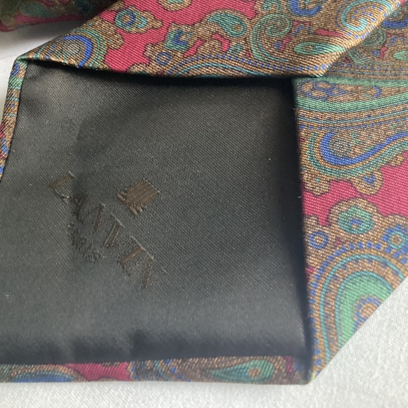LANVIN PARIS PURE SILK PAYSLEY TIE - Picture 5 of 6